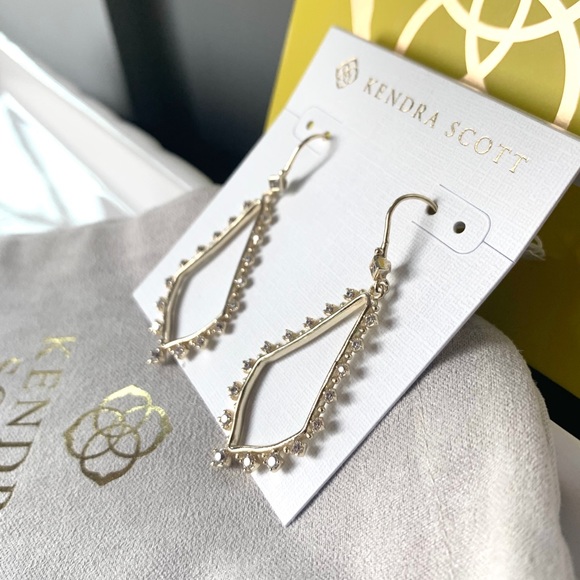 NWT Kendra Scott 14k gold plated drop earrings - Picture 7 of 8